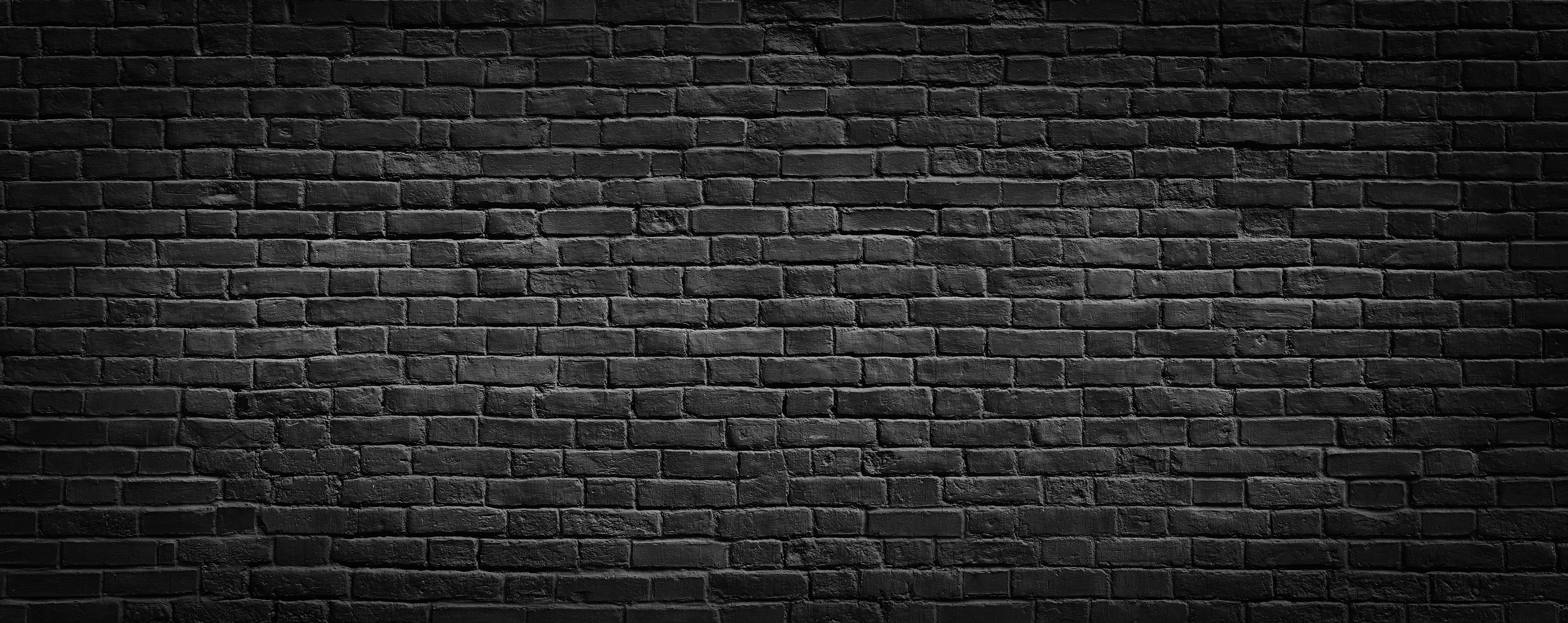 Black brick wall background.